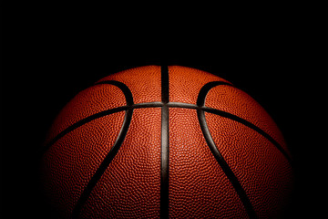 basketball on black background.