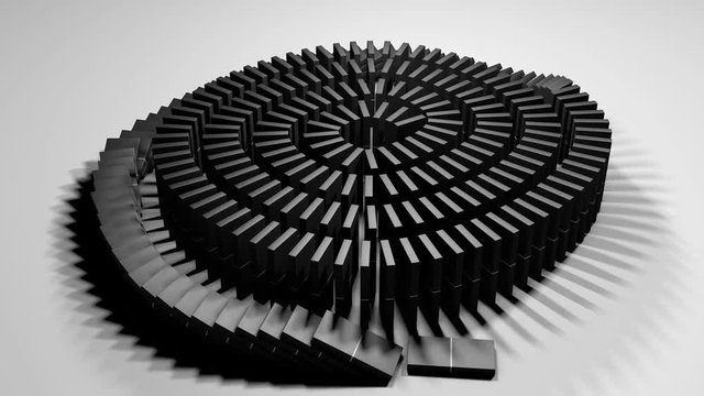 Row of dominoes animation
