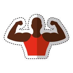strong man human figure vector illustration design