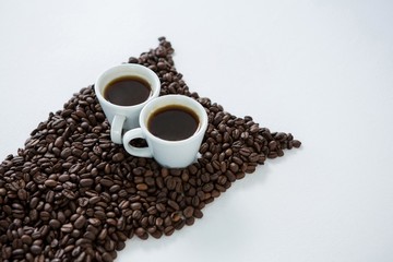 Coffee beans forming owl shape