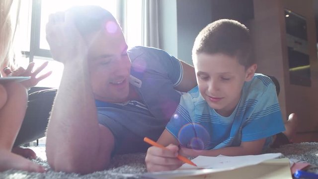 cuple spending time with kids