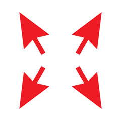 Fototapeta na wymiar arrow red color isolated vector