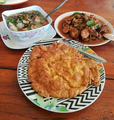 Thai food. Course eaten with rice. 