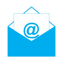email icon blue color isolated vector