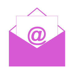 email icon purple color isolated vector