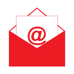 email icon red color isolated vector
