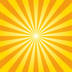 sunburst background orange color retro isolated vector