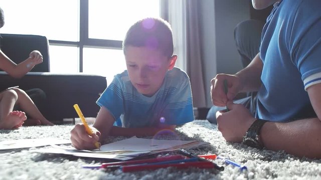 cuple spending time with kids