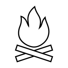 Campfire outline digital icon