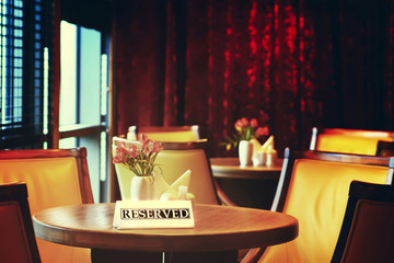 Reserved table close-up