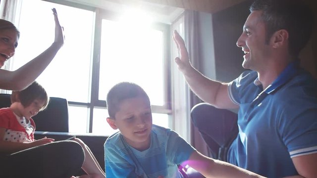 cuple spending time with kids