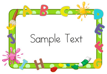 Board template with alphabets and color splashes