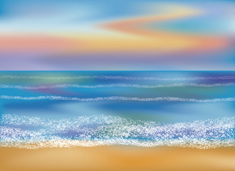 Fototapeta na wymiar Summer sea wallpaper, vector illustration