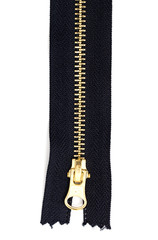 Black lock on clothes on white background