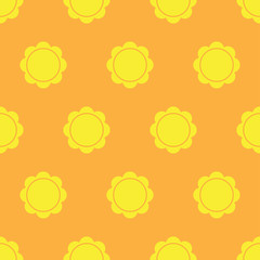 sun seamless pattern, vector background, summer theme
