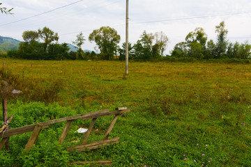 Fototapeta na wymiar Landscape rural mountainous area in western Ukraine