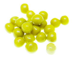 Green peas on a white background