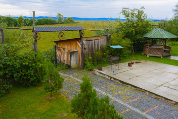 Naklejka premium Design in the yard of a private house