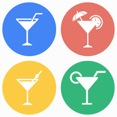Cocktail icon set.