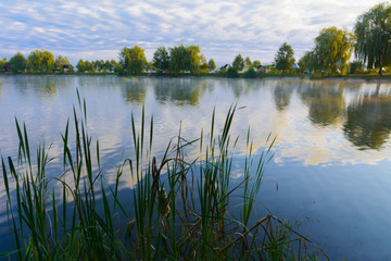 Lake in the mountains for recreation and fishing