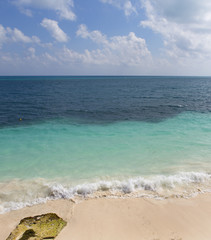Seascape from the beaches of the Caribbean sea.