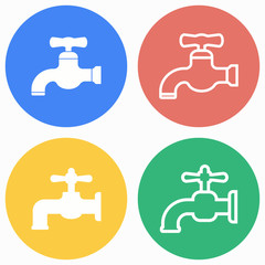 Faucet icon set.