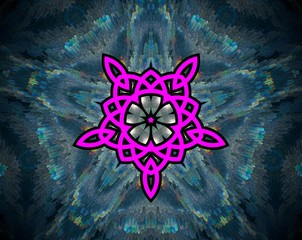 Abstract extruded mandala flower of life