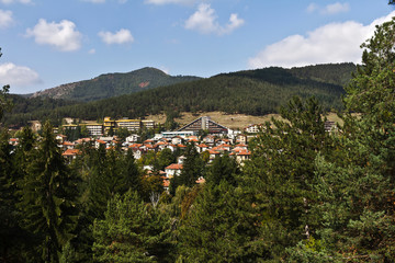 Fototapeta na wymiar Panorama of a sity in Velingrad in Rhodope Mountains in Bulgaria 