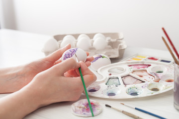 Obraz na płótnie Canvas coloring eggs colors for Easter, Botanical illustration