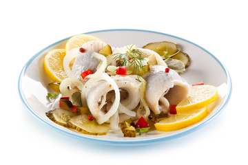 Marinated herring fillets