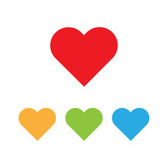 Colorful Set of Hearts