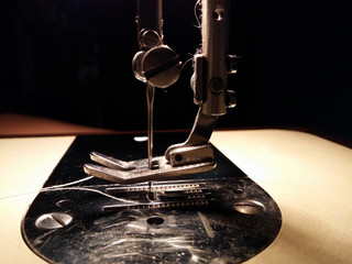 Sewing machine. Close-up.
