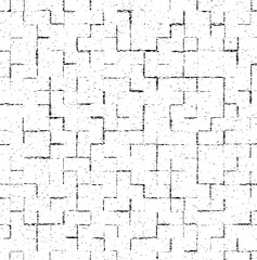 Black speckled grunge geometric pattern. Vector seamless