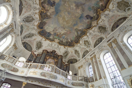 Germany - Mainz - Painting on ceiling (fresco, mural) in Augustinerkirche church cathedral