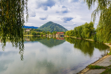 Lake in the mountains for recreation and fishing