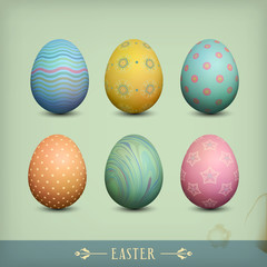 Set of Vintage Easter Eggs