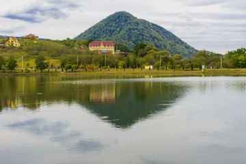 Lake in the mountains for recreation and fishing