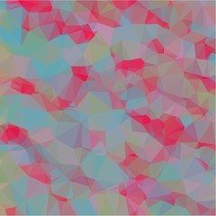 Abstract background of small triangles of polygon blue and yellow and green and pink fragments of sharp flowers and leaves throughout the drawing