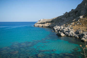 RHODES, GREECE: Clear water of bay