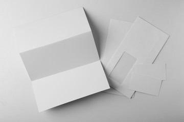 Set of blank items for branding on  white background