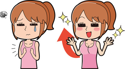 バストアップに成功した女性のイラスト