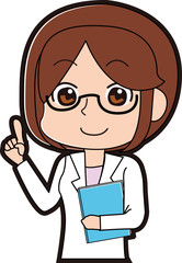 説明する女医のイラスト