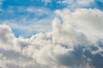 Fototapeta na wymiar Clouds in a blue sky in spring