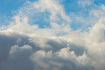 Fototapeta na wymiar Clouds in a blue sky in spring
