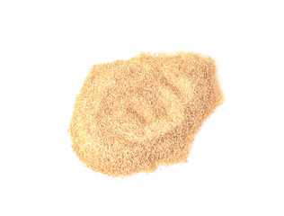 Fototapeta na wymiar Pile of bread crumbs isolated on white