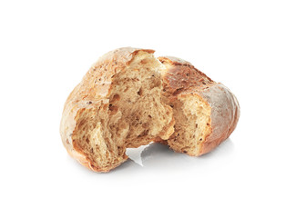 Bread on white background