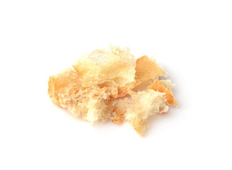 Bread crumbs on white background