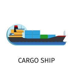 Cargo ship in flat style