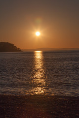 Obraz premium sunset over Straight of San Juan de fuca
