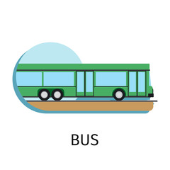 Vector bus in flat style